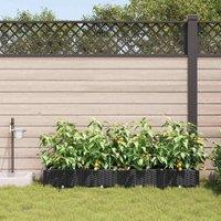 Berkfield Home Garden Planters with Water Irrigation System 4 pcs Black