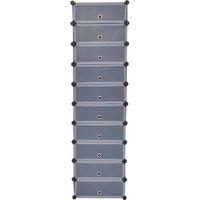Berkfield Home Interlocking Shoe Organiser with 10 Compartments Black