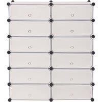 Berkfield Home Interlocking Shoe Organiser with 12 Compartments White