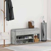 Berkfield Home Shoe Bench Concrete Grey 102x30.5x45 cm Engineered Wood