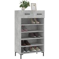 Berkfield Home Shoe Cabinet Concrete Grey 60x35x105 cm Engineered Wood | Size: 60 x 35 x 105 cm