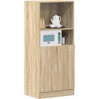 Berkfield Home Kitchen Cabinet Sonoma Oak 57x41.5x131.5 cm Engineered Wood in Light Tan