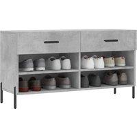 Berkfield Home Shoe Bench Concrete Grey 102x35x55 cm Engineered Wood | Size: 102 x 35 x 55 cm