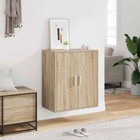 Berkfield Home Shoe Cabinet Sonoma Oak 60x35x70 cm Engineered Wood in Light Tan | Size: 60 x 35 x 70 cm