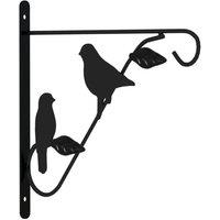 Berkfield Home Hanging Basket Brackets with Planters 4 pcs Black Steel