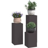 Berkfield Home Outdoor Plant Stands Pillar 3 pcs Black Steel