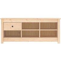 Berkfield Home Shoe Cabinet 110x38x45.5 cm Solid Wood Pine in Light Brown