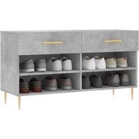 Berkfield Home Shoe Bench Concrete Grey 102x35x55 cm Engineered Wood | Size: 102 x 35 x 55 cm