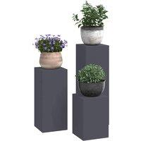 Berkfield Home Outdoor Plant Stands - 3-Piece Anthracite Steel Set in Dark Grey