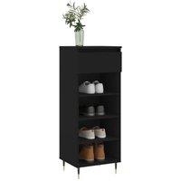 Berkfield Home Shoe Cabinet Black 40x36x105 cm Engineered Wood | Size: 40 x 36 x 105 cm
