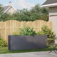 Berkfield Home Planter Anthracite 200x40x80 cm Cold-rolled Steel in Dark Grey | Size: 200 x 40 x 80 cm