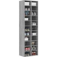 Berkfield Home Shoe Cabinet Grey Sonoma 54x34x183 cm Engineered Wood | Size: 54 x 34 x 183 cm