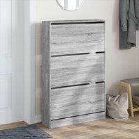Berkfield Home Shoe Cabinet Grey Sonoma 80x21x125.5 cm Engineered Wood