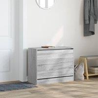 Berkfield Home Shoe Cabinet Grey Sonoma 80x34x63 cm Engineered Wood | Size: 80 x 34 x 63 cm