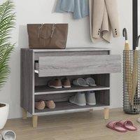 Berkfield Home Shoe Cabinet Grey Sonoma 70x36x60 cm Engineered Wood | Size: 70 x 36 x 60 cm