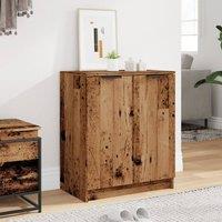 Berkfield Home Shoe Cabinet Old Wood 59x35x70 cm Engineered Wood in Brown | Size: 59 x 35 x 70 cm