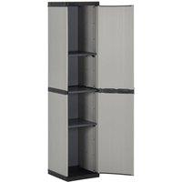Berkfield Home Garden Storage Cabinet with 3 Shelves Grey & Black 34x40x168 cm | Size: 34 x 40 x 168 cm