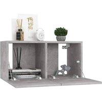 Berkfield Home Hanging TV Cabinets 3 pcs Concrete Grey 60x30x30 cm | Size: 60 x 30 x 30 cm