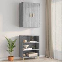 Berkfield Home Hanging Wall Cabinet Grey Sonoma 69.5x34x90 cm