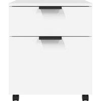Berkfield Home Mobile File Cabinet with Wheels White 45x38x54 cm Engineered Wood | Size: 45 x 38 x 54 cm
