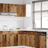Berkfield Home Hanging Corner Cabinet Lyon Old Wood 57x57x60 cm Engineered Wood in Brown | Size: 57 x 57 x 60 cm