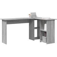 Berkfield Home Grey Computer Desk Grey Sonoma MDF Medium Storage Desk