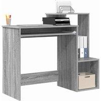 Berkfield Home Grey Computer Desk Grey Sonoma Engineered Wood Medium