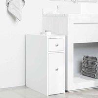 Berkfield Home Narrow Bathroom Cupboard with Wheels White Engineered Wood