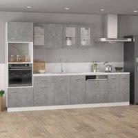 Berkfield Home Hanging Glass Cabinet Concrete Grey 40x31x60 cm Engineered Wood | Size: 40 x 31 x 60 cm