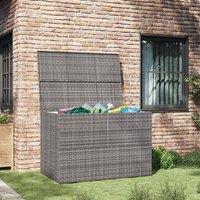 Berkfield Home Garden Storage Box Grey 150x100x100 cm Poly Rattan | Size: 150 x 100 x 100 cm