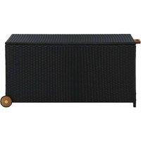 Berkfield Home Garden Storage Box Black 120x65x61 cm Poly Rattan | Size: 120 x 65 x 61 cm
