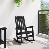 Berkfield Home Garden Rocking Chair Black 70x92x108 cm HDPE | Size: 70 x 92 x 108 cm