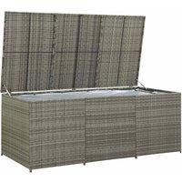 Berkfield Home Garden Storage Box Poly Rattan 180x90x70 cm Grey | Size: 180 x 90 x 70 cm