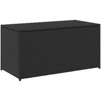 Berkfield Home Garden Storage Box Poly Rattan 100x50x50 cm Black | Size: 100 x 50 x 50 cm