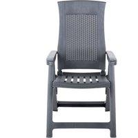 Berkfield Home Garden Reclining Chairs 2 pcs Plastic Anthracite in Dark Grey