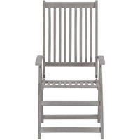 Berkfield Home Garden Reclining Chairs 2 pcs Grey Solid Acacia Wood