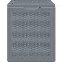 Berkfield Home Garden Storage Box Grey PP Rattan 90 L