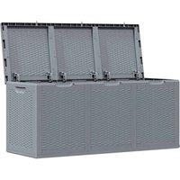 Berkfield Home Garden Storage Box Grey PP Rattan 270 L