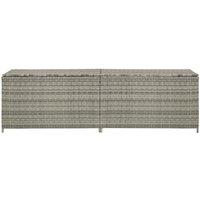 Berkfield Home Garden Storage Box Poly Rattan 200x50x60 cm Grey | Size: 200 x 50 x 60 cm