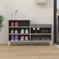 Berkfield Home Shoe Cabinet Grey Sonoma 102x36x60 cm Engineered Wood | Size: 102 x 36 x 60 cm