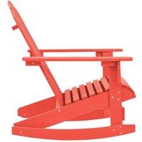 Berkfield Home Garden Rocking Adirondack Chair Solid Fir Wood Red