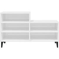 Berkfield Home Shoe Cabinet High Gloss White 102x36x60 cm Engineered Wood | Size: 102 x 36 x 60 cm