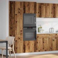 Berkfield Home Microwave Cabinet Lyon Old Wood 60x57x207 cm Engineered Wood in Brown | Size: 60 x 57 x 207 cm