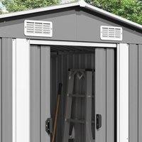 Berkfield Home Garden Shed 257x489x181 cm Metal Grey | Size: 257 x 489 x 181 cm