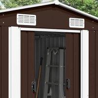 Berkfield Home Garden Shed 257x489x181 cm Metal Brown | Size: 257 x 489 x 181 cm