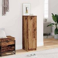 Berkfield Home Shoe Cabinet Old Wood 29.5x35x100.5 cm Engineered Wood in Brown