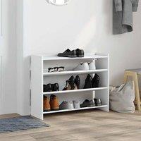 Berkfield Home Shoe Rack White 80x25x62 cm Engineered Wood | Size: 80 x 25 x 62 cm