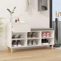 Berkfield Home Shoe Cabinet White 102x36x60 cm Engineered Wood | Size: 102 x 36 x 60 cm