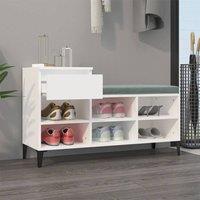 Berkfield Home Shoe Cabinet White 102x36x60 cm Engineered Wood | Size: 102 x 36 x 60 cm