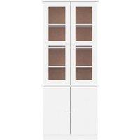 Berkfield Home Glass Display Cabinet ALTA White 77x35x186.5 cm Solid Wood Pine